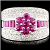 Image 1 : 18K Gold 1.75ct Ruby & 0.84ctw Diamond Ring
