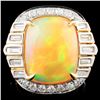 Image 1 : 18K Gold 8.39ct Opal & 1.55ctw Diamond Ring