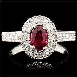 14K Gold 0.76ct Ruby & 0.62ctw Diamond Ring