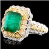 Image 2 : 18K Gold 2.76ct Emerald & 1.27ctw Diamond Ring