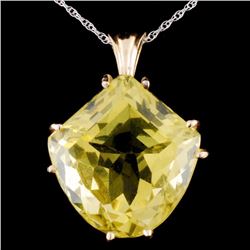 14K Gold 7.26ct Citrine Pendant