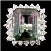 Image 1 : 14K Gold 7.21ct Tourmaline & 0.85ctw Diamond Ring