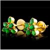 Image 2 : 18K Yellow Gold 3.00ctw Emerald Earrings