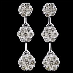 14k White Gold 2.10ctw Diamond Earrings