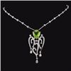 Image 1 : 18K Gold 5.67ct Peridot & 1.54ctw Diamond Necklace