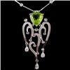 Image 2 : 18K Gold 5.67ct Peridot & 1.54ctw Diamond Necklace