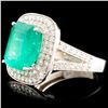 Image 2 : 18K Gold 5.50ct Emerald & 1.09ctw Diamond Ring