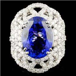 18K Gold 9.27ct Tanzanite & 2.87 Diamond Ring