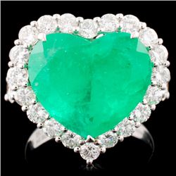 18K Gold 7.70ct Emerald & 2.24ctw Diamond Ring