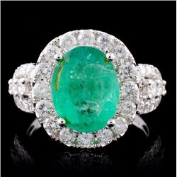 18K Gold 2.85ct Emerald & 1.49ct Diamond Ring