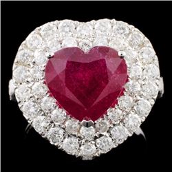 18K Gold 4.22ct Ruby & 1.81ctw Diamond Ring