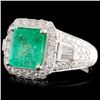 Image 2 : 18K Gold 2.13ct Emerald & 1.11ctw Diamond Ring