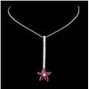 Image 2 : 14K White Gold 1.00ct Ruby & 0.48ct Diamond Pendan