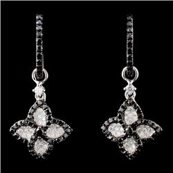 14K WG 1.13ctw Fancy Color Diamond Earrings