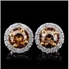 Image 1 : 14K White Gold 0.92ctw Fancy Color Diamond Earring