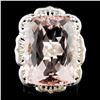 Image 1 : 14K Gold 21.01ct Morganite & 1.05ctw Diamond Ring