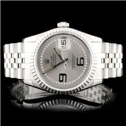 Rolex SS DateJust Diamond Wristwatch