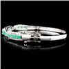 Image 2 : 14K Gold 2.60ctw Emerald & 0.63ctw Diamond Bangle