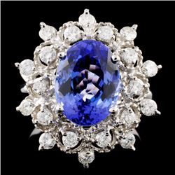 14K Gold 4.36ct Tanzanite & 0.73ctw Diamond Ring