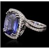18KT White Gold GIA Certified 10.65ct Tanzanite and Diamond Ring