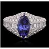 18KT White Gold 2.74ct Tanzanite and Diamond Ring