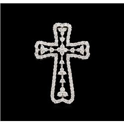 1.41ctw Diamond Cross Pendant - 18KT White Gold