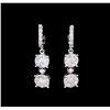 Image 1 : 14KT White Gold 1.19ctw Diamond Earrings