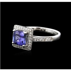 18KT White Gold 1.52ct Tanzanite and Diamond Ring