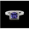 Image 2 : 18KT White Gold 1.52ct Tanzanite and Diamond Ring