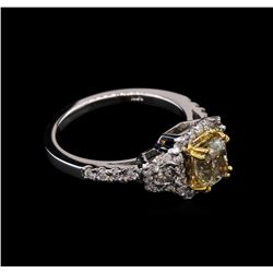 1.67ctw Light Yellow Diamond Ring - 14KT White Gold