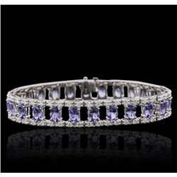 14KT White Gold 11.25ctw Tanzanite and Diamond Bracelet