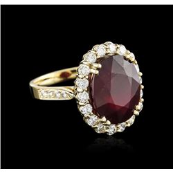 14KT Yellow Gold 13.57ct Ruby and Diamond Ring