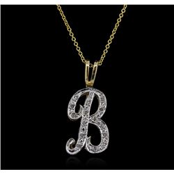 14KT Two-Tone Gold 0.05ctw Diamond Pendant With Chain