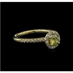 0.78ctw Yellow Diamond Ring - 14KT Yellow Gold