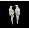 Image 1 : 1.90ctw Diamond Parrot Pin - 18KT White Gold