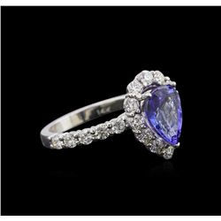 2.38ct Tanzanite and Diamond Ring - 14KT White Gold