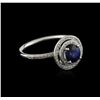 14KT White Gold 0.97ct Sapphire and Diamond Ring