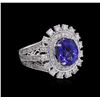 14KT White Gold 2.71ct Tanzanite and Diamond Ring