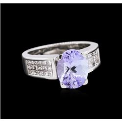 3.25ct Tanzanite and Diamond Ring - 18KT White Gold