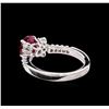 Image 3 : 1.51ct Ruby and Diamond Ring - 18KT White Gold