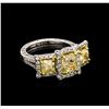 Image 2 : 14KT Two-Tone Gold 4.21ctw Diamond Ring