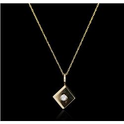 14KT Yellow Gold 0.02ct Diamond Pendant With Chain