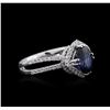 Image 1 : 18KT White Gold 2.08ct Sapphire and Diamond Ring