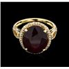 Image 2 : 10.89ct Ruby and Diamond Ring - 14KT Yellow Gold