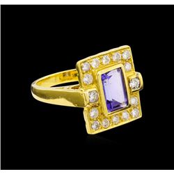 2.94ct Tanzanite and Diamond Ring - 18KT Yellow Gold