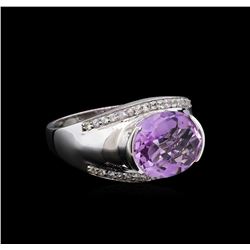 Crayola 3.95ct Pink Amethyst and White Sapphire Ring - .925 Silver