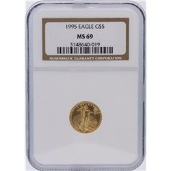 1995 NGC Graded MS69 $5 American Eagle 1/10 oz Gold Coin