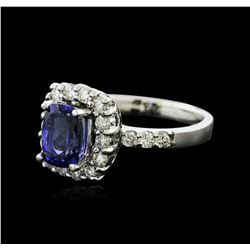 14KT White Gold 1.47ct Tanzanite and Diamond Ring