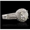 Image 3 : 14KT White Gold 3.87ctw Round Brilliant Cut Diamond Ring