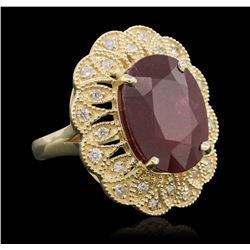 14KT Yellow Gold 12.63ct Ruby and Diamond Ring